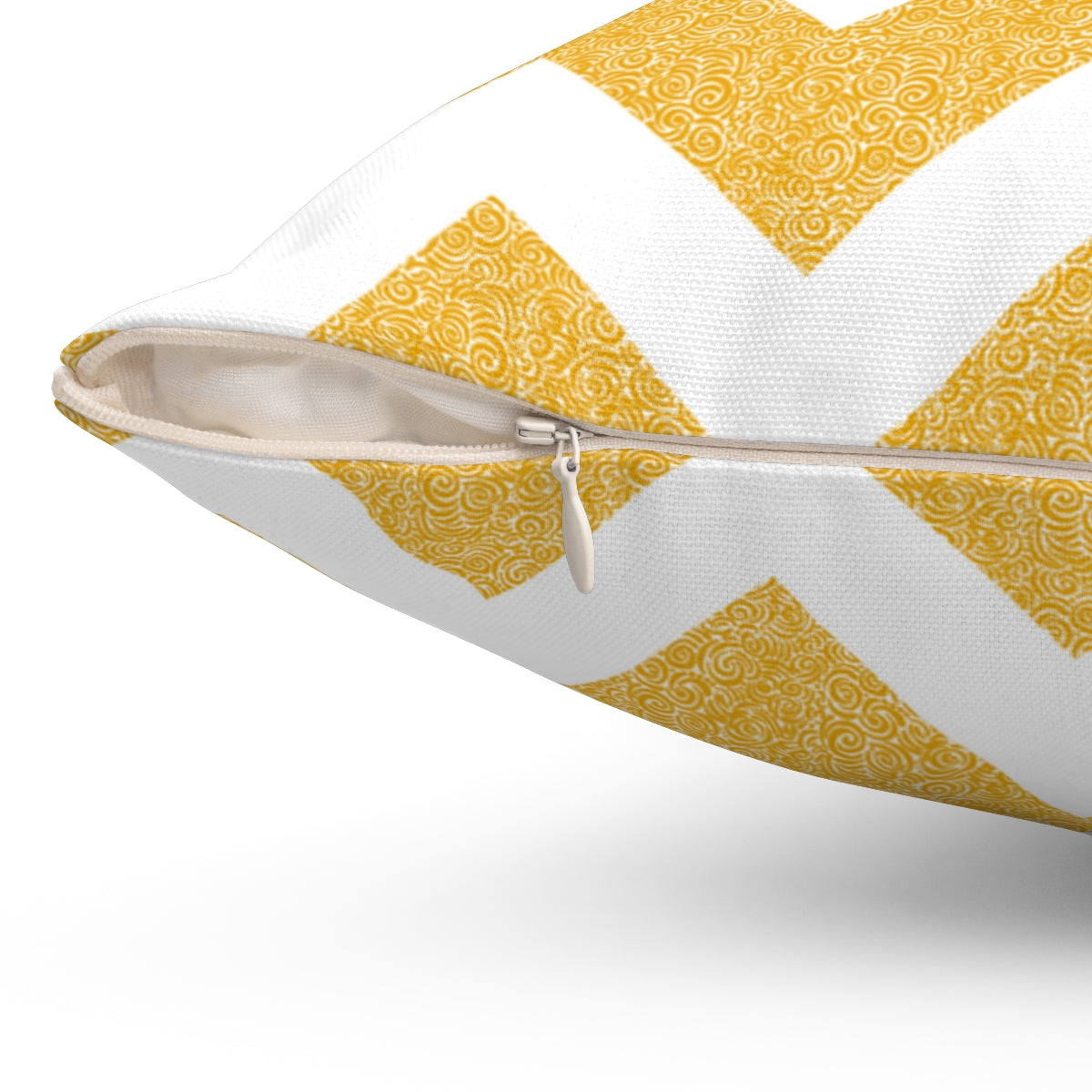 Yellow waves pillow Case - Spun Polyester Square