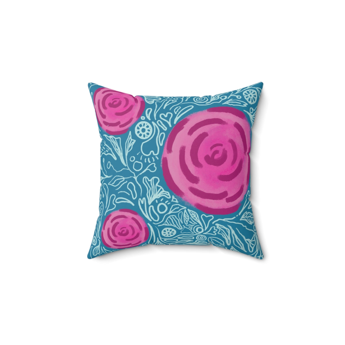 Pink Rose -Spun Polyester Square Pillow Case