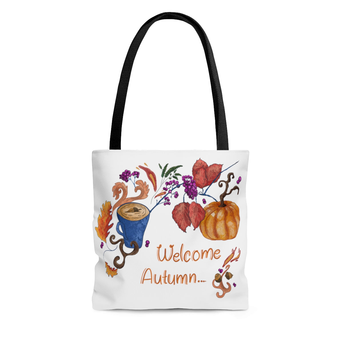 Welcome Autumn/اهلا بالخريف- AOP Tote Bag - Arabic and English