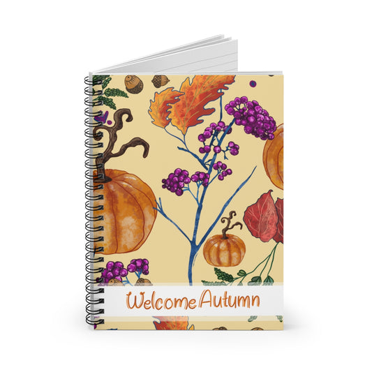 Welcome Autumn - Spiral Notebook - Ruled Line